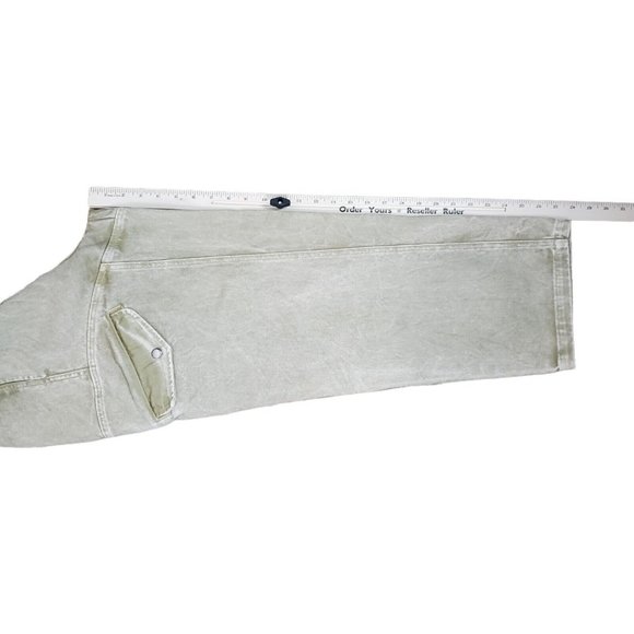 Lacausa Diego Trousers Sz 8 Cargo High Rise Cotton Denim $195 Sand Mineral Wash - Picture 12 of 12